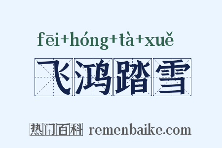 飞鸿踏雪是什么意思的图片